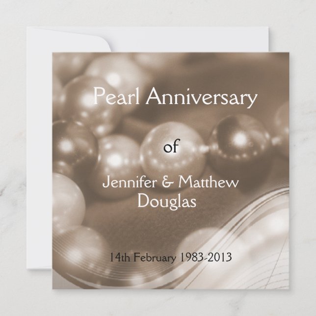 ©30th Pearl Wedding Anniversary Celebaration Invitation (Front)
