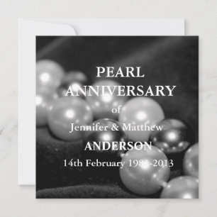 30th Pearl Wedding Anniversary Celebarationll(B&W) Invitation