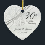 30th Pearl Wedding Anniversary Ceramic Ornament<br><div class="desc">30th Pearl Wedding Anniversary Ornament ready for you to personalise. Can also be used for other occasions such as a birthday, friendship, bridal gift, engagement, years of service, etc... by simply changing the wording 📌If you need further customisation, please click the "Click to Customise further" or "Customise or Edit Design"button...</div>