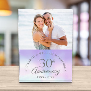 30th Pearl Wedding Anniversary Elegant Photo Block