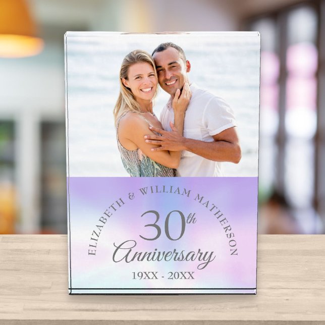 30th Pearl Wedding Anniversary Elegant Photo Block (Creator Uploaded)