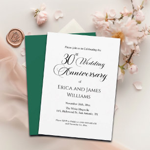 30th Pearl Wedding Anniversary Elegant Script Invitation