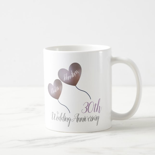 30th pearl wedding anniversary gift coffee mug (Right)