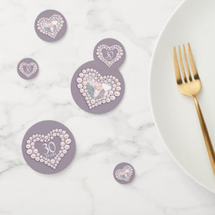 30th pearl wedding anniversary heart photo confetti