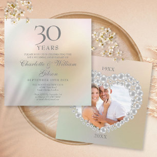 30th Pearl Wedding Anniversary Photo Square Invita Invitation