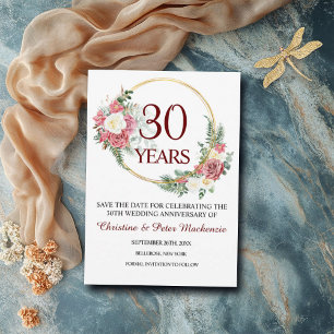 30th Pearl Wedding Anniversary  Save The Date