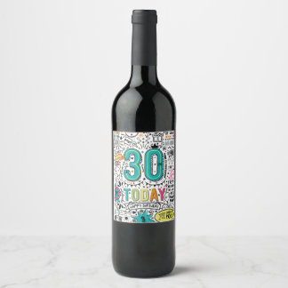 30th Printable Birthday Wine Label