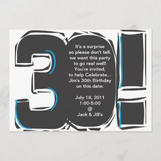 30th SImple Birthday Invite