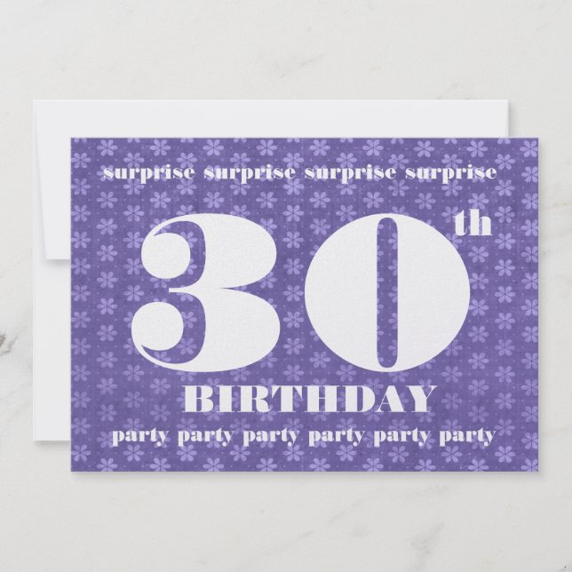 30th SURPRISE Birthday Party Big Numbers Template (Front)