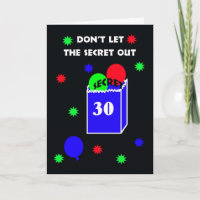 30th Surprise Birthday Party Invitation -- Secret