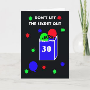 30th Surprise Birthday Party Invitation -- Secret