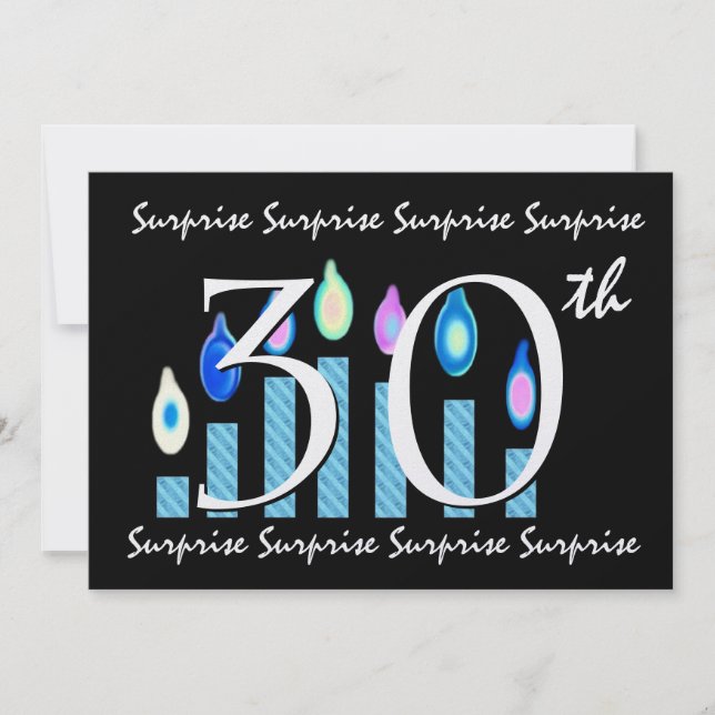 30th SURPRISE Birthday Party Invitation Template (Front)