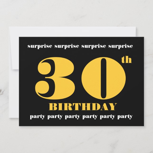 30th SURPRISE Birthday Party Invitation Template (Front)