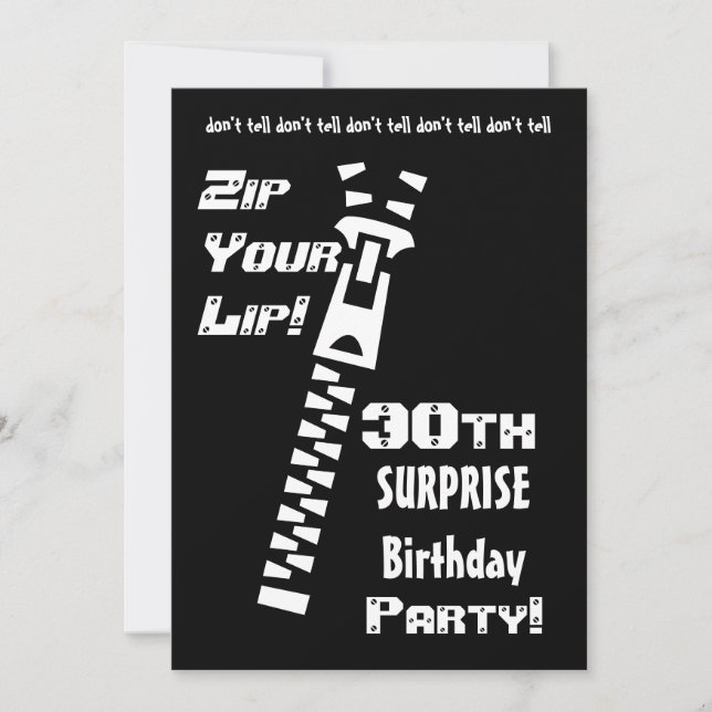30th SURPRISE Birthday Party Invitation Template (Front)