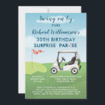 30th Surprise Birthday Party Men's Golf Theme Invitation<br><div class="desc">This fun (SURPRISE) Birthday Party Invitation has a Golf theme and it's perfect for a Golfer. It features a cart on a course and much to personalize to make appropriate for your own event. We have all the ingredients to make it a special party — starting with a party invitation;...</div>