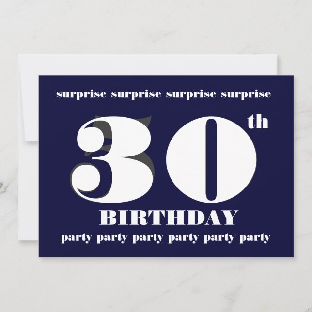 30th SURPRISE Midnight Birthday Party Template (Front)