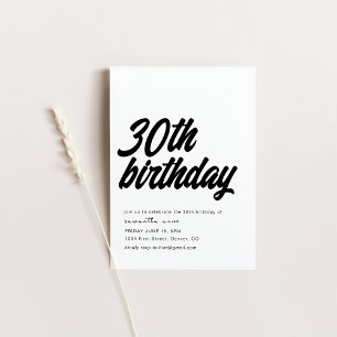 30th Thirty Birthday Party Invitation