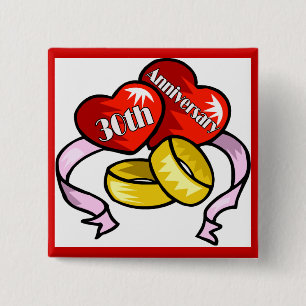 30th Wedding Anniversary Buttons