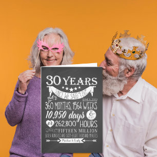 30th wedding anniversary, chalkboard, 30 years card