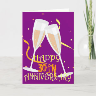 30th wedding anniversary champagne celebration card