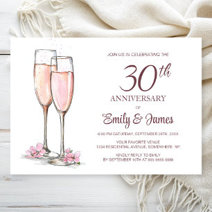 30th Wedding Anniversary Champagne Invitation