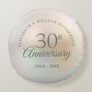 30th Wedding Anniversary Chic Beautiful Pearl  Round Cushion
