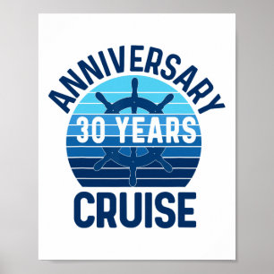 30th Wedding Anniversary Cruise 30 Years Couples V Poster