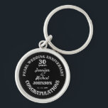 30th Wedding Anniversary gift. Editable name/date Key Ring<br><div class="desc">Anniversary gift,  whether it be wedding,  retirement,  graduation,  coming of age or engagement,  the text is fully editable to suit your occasion. Any anniversary can be added to this commemorative keychain.</div>