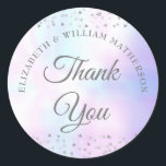 30th Wedding Anniversary Hearts Pearl Thank You Classic Round Sticker<br><div class="desc">30th-anniversary hearts confetti pearl thank you,  classic round sticker. Designed to coordinate with our 30th Anniversary Hearts Confetti Pearl collection. Featuring delicate hearts confetti. Personalise with your names.</div>