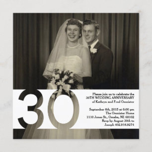 30th Wedding Anniversary Invite 5.25 x 5.25
