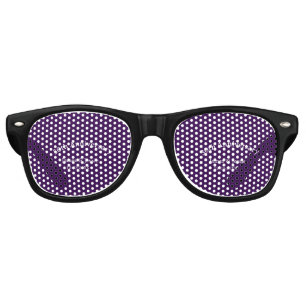 30th wedding anniversary name date purple simple retro sunglasses