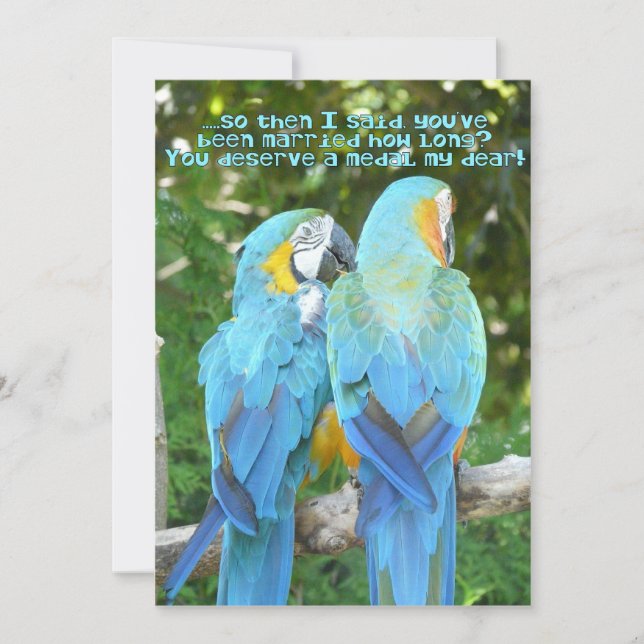 30th Wedding Anniversary Party/-Blue Parrot Humour Invitation (Front)