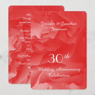 30th Wedding Anniversary Party, Coral Pink Rose  Invitation