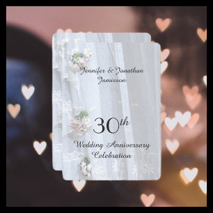 30th Wedding Anniversary Party, Vintage Lace Invitation