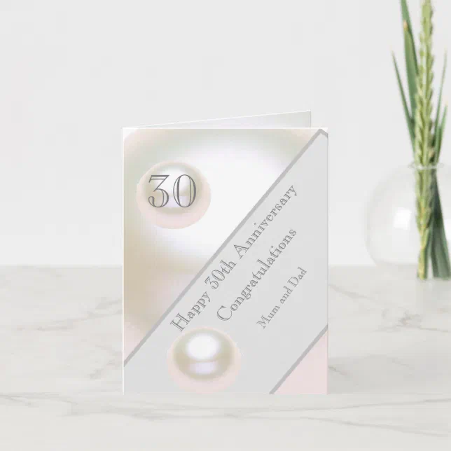 30th Wedding Anniversary Pearl Card | Zazzle