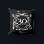30th wedding anniversary pearl crest cushion<br><div class="desc">A romantic design to celebrate your 30th year of marriage. If you would like any help customising this design please contact me, their is an ask this designer button, just below this text. This thirtieth, 30 years wedding anniversary crest has the text pearl as that is the traditional gift for...</div>