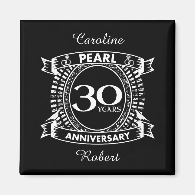 30th wedding anniversary pearl crest magnet (Front)