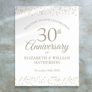 30th Wedding Anniversary Pearl Dust Welcome Sign
