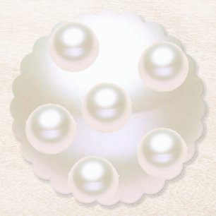 30th Wedding Anniversary Pearl  Paper Coaster