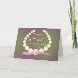 30th Wedding Anniversary Pearls Card