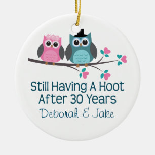 30th Wedding Anniversary Personalised Gift Idea Ceramic Ornament