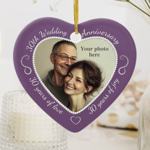 30th Wedding Anniversary Photo Ceramic Ornament