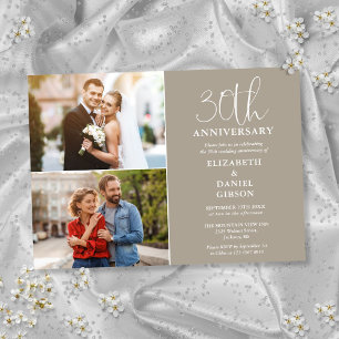 30th Wedding Anniversary Then And Now 2 Photo Invitation