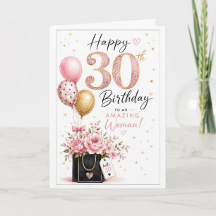 30th Woman Elegant Birthday Card