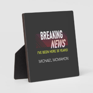 30th Work Anniversary Tabletop Plaque with Easel