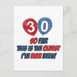 30th year birthday designs postcard