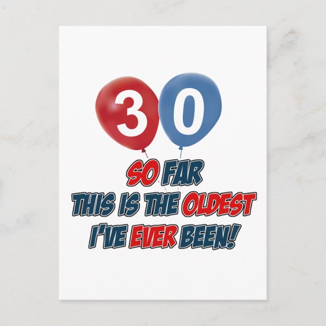 30th year birthday designs postcard (Front)