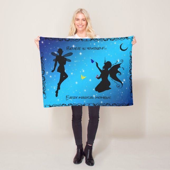 "30X40"  Elf Fairy Butterfly -  Beieve in Yourself Fleece Blanket (In Situ)