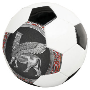 [310] Assyrian Winged Bull - Silver Lamassu Soccer Ball