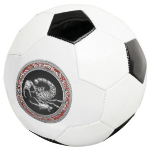 [310] Sacred Silver Scorpion on Black Soccer Ball